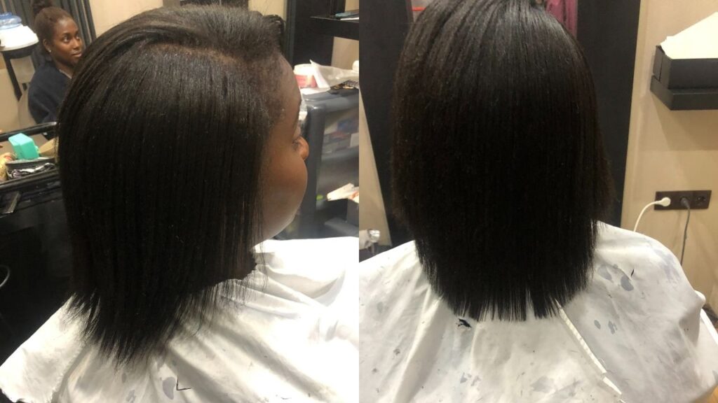 4c hair straightened