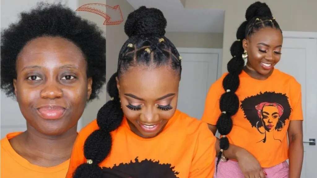 4c ponytail hairstyle_Afro bubble ponytail