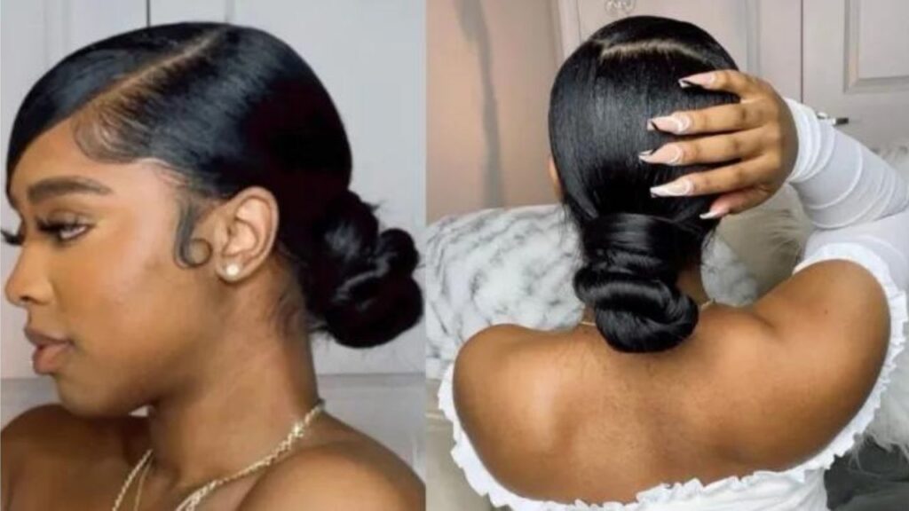 4c ponytail hairstyle_Sleek swoop ponytail