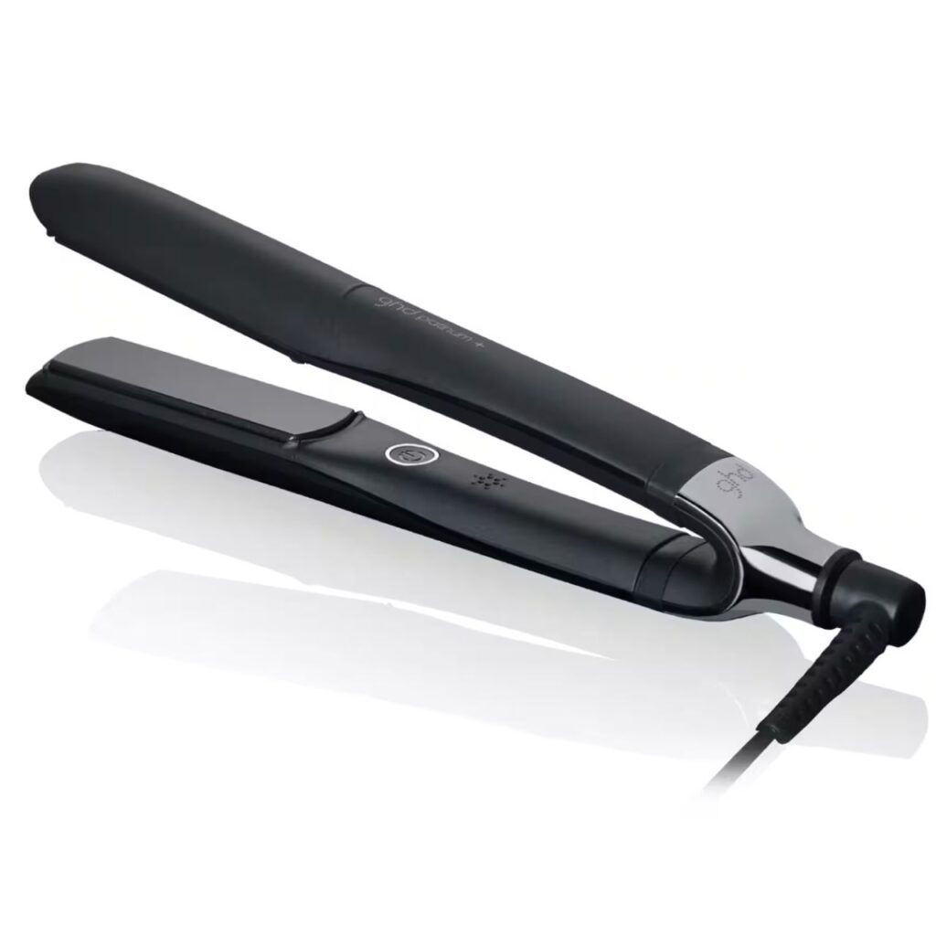 GHD flat iron in front of white background