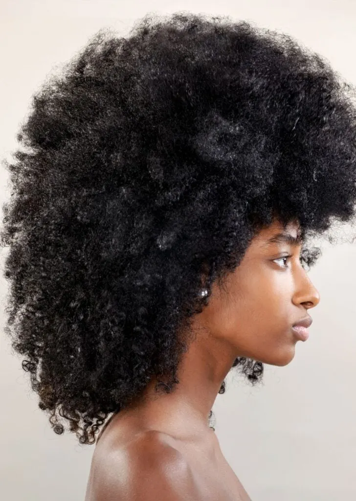 black woman with a very big afro