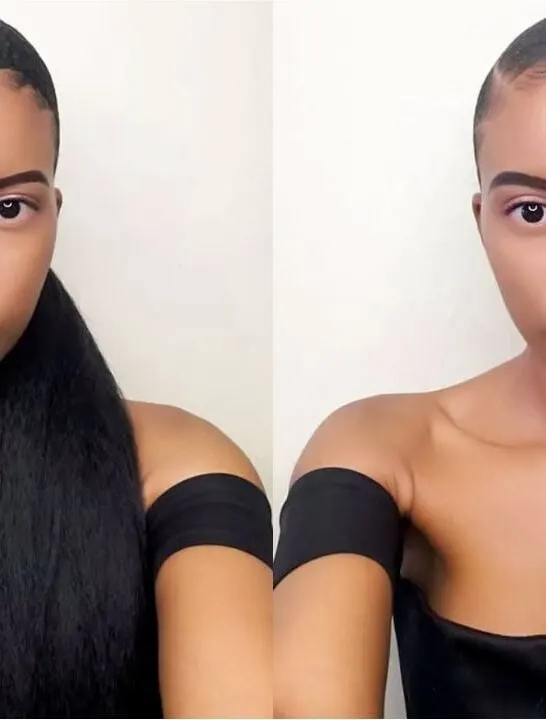 sleek ponytail on 4c natural hair