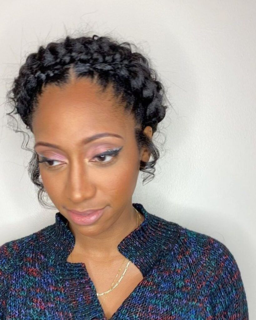 Butterfly halo braid on black woman