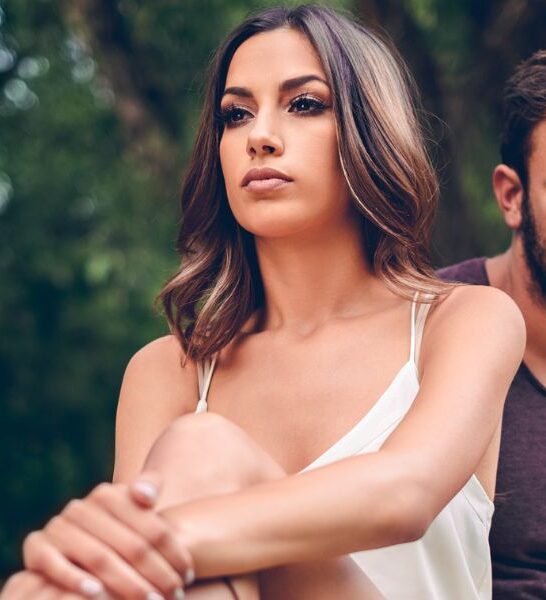 beautiful couple looking sad
