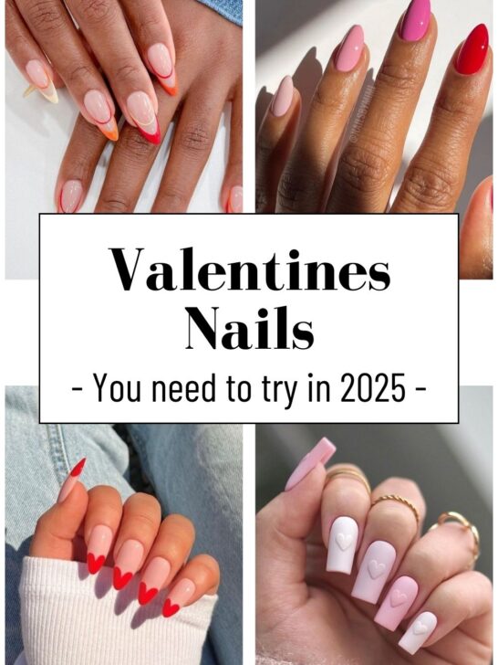Grid of four valentine's nails